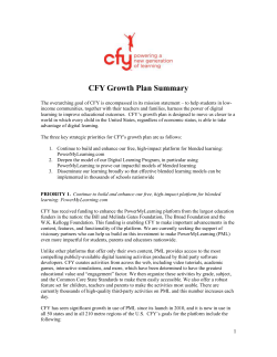 CFY Growth Plan Summary - Social Impact Exchange
