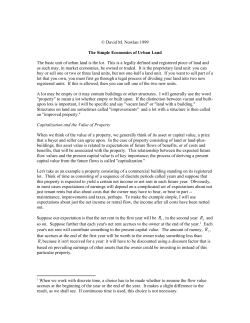 The Simple Economics of Urban Land
