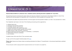 This planning document summarises the lesson ideas and