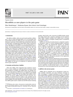 MicroRNAs as new players in the pain game
