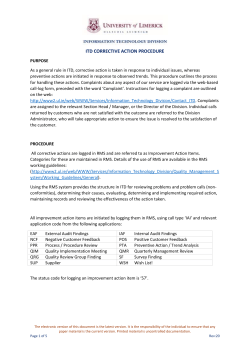 ITD, corrective action