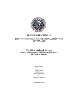 PROMISING PRACTICES IN FIRST NATIONS CHILD WELFARE