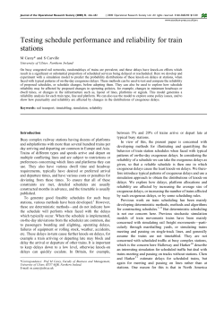 Testing schedule performance and reliability for train stations