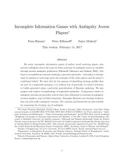 Incomplete Information Games with Ambiguity Averse Players"
