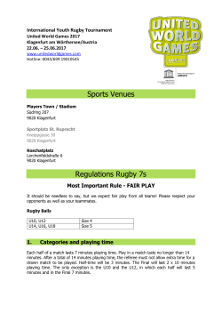 Sports Venues Regulations Rugby 7s