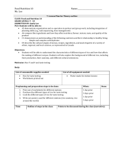 7. Lesson Plan for Theory on Rice