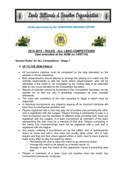 2014-2015 &ndash; RULES - ALL LBSO COMPETITIONS