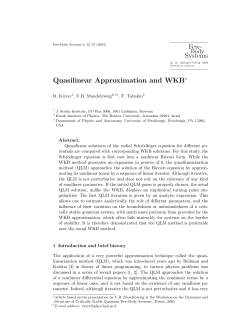 Few- Systems Quasilinear Approximation and WKB
