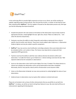 StaffTrac Update #1: Observations