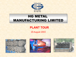 PLANT TOUR Moving Up the Value Chain Competitive