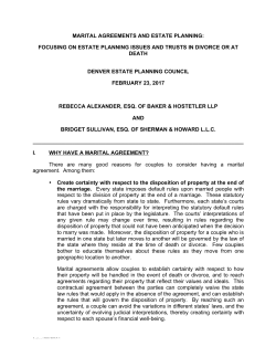marital agreements and estate planning: focusing on estate