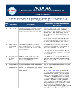 Shippers Letter of Instructions