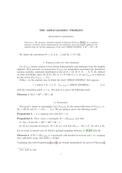 ABRACADABRA - Matematica e Applicazioni