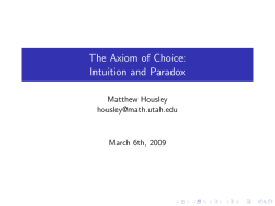 The Axiom of Choice: Intuition and Paradox