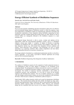 Energy-Efficient Synthesis of Distillation Sequences