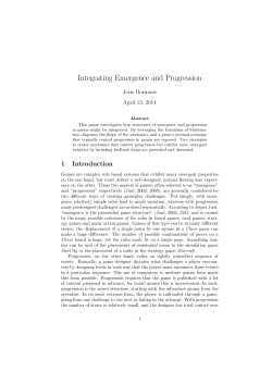 Integrating Emergence and Progression