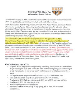rules herein apply to BASC teams and supersede OSA policies for