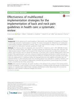 Effectiveness of multifaceted implementation strategies for the