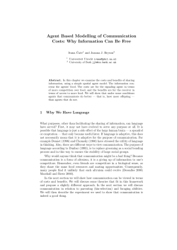 Agent Based Modelling of Communication Costs