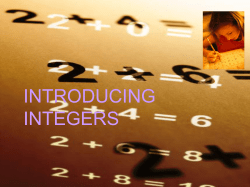 introducing integers - Study Hall Educational Foundation