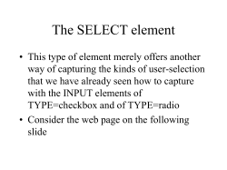 Capturing user input: HTML FORMs