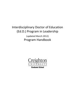 Interdisciplinary Doctor of Education Program in Leadership