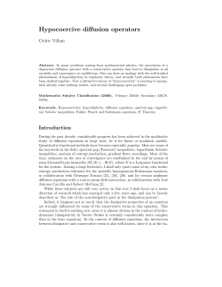 Hypocoercive diffusion operators