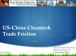 Potential* WTO related law conflicts vis a vis China