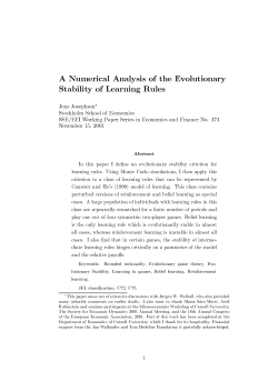 A Numerical Analysis of the Evolutionary Stability of Learning Rules