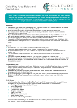 Child Play Area Rules and Procedures