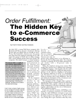 Order Fulfillment: The Hidden Key to e