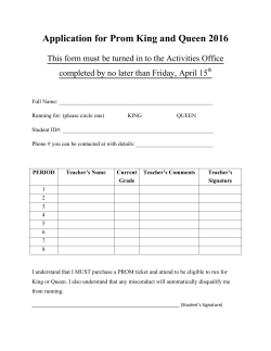 Application for Prom King and Queen 2016