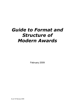 DRAFT – Guidelines for preparing a modern award