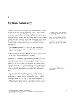 2 Special Relativity
