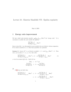 Lecture 24 - Einstein Manifolds VII - Epsilon regularity