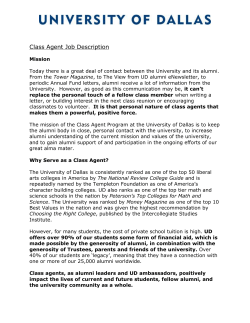 Class Agent Program - University of Dallas Alumni Community