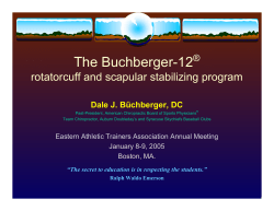 The Buchberger &ldquo;12&rdquo; - Eastern Athletic Trainers` Association
