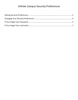 Infinite Campus Security Preferences