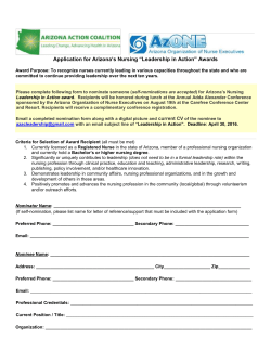 AZ Honoring Nursing Leadership Nomination FINAL 2014