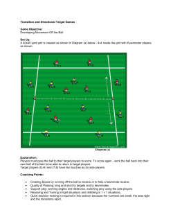 Transition and Directional Target Games Game Objective