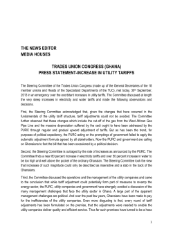 press statement-increase in utility tariffs