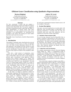Efficient Genre Classification using Qualitative