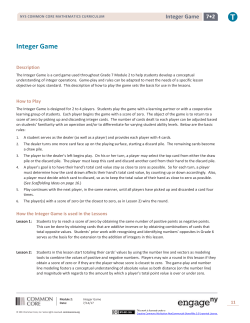 G7-M2-Integer Game Outline Teacher Page