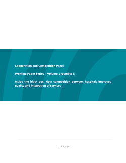 Cooperation and Competition Panel Working Paper Series