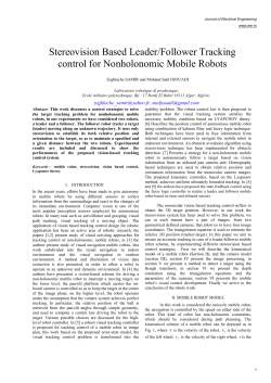 Stereovision Based Leader/Follower Tracking control for
