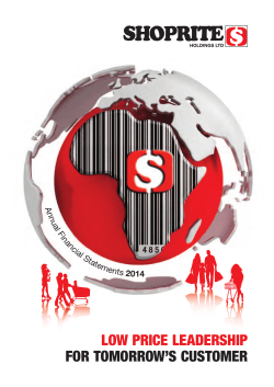 LOW PRICE LEADERSHIP FOR TOMORROW`S CUSTOMER