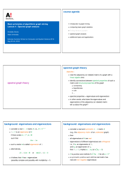 Spectral graph analysis