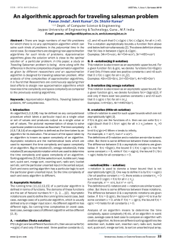 An algorithmic approach for traveling salesman problem