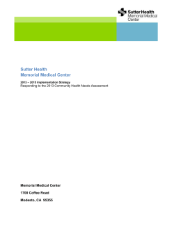 2013 – 2015 Implementation Strategy