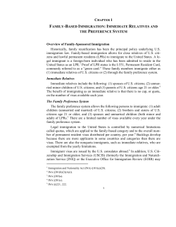 Family-Based Immigration: Immediate Relatives and the Preference